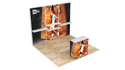 Einfacher 10 * 10 Fuß benutzerdefinierter Plakathalter Expo Messe-Display-Hintergrundwand Tragbarer Luxus-Aluminium-Messe-Ausstellungsstand-Display-Stand