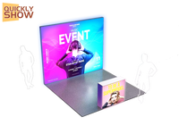 Custom Tension Polyester Fabric Aluminum Frame Easy Set Up Booth Exhibition Backlit Display Stand 10x10ft LED SEG Pop Up Lightbox