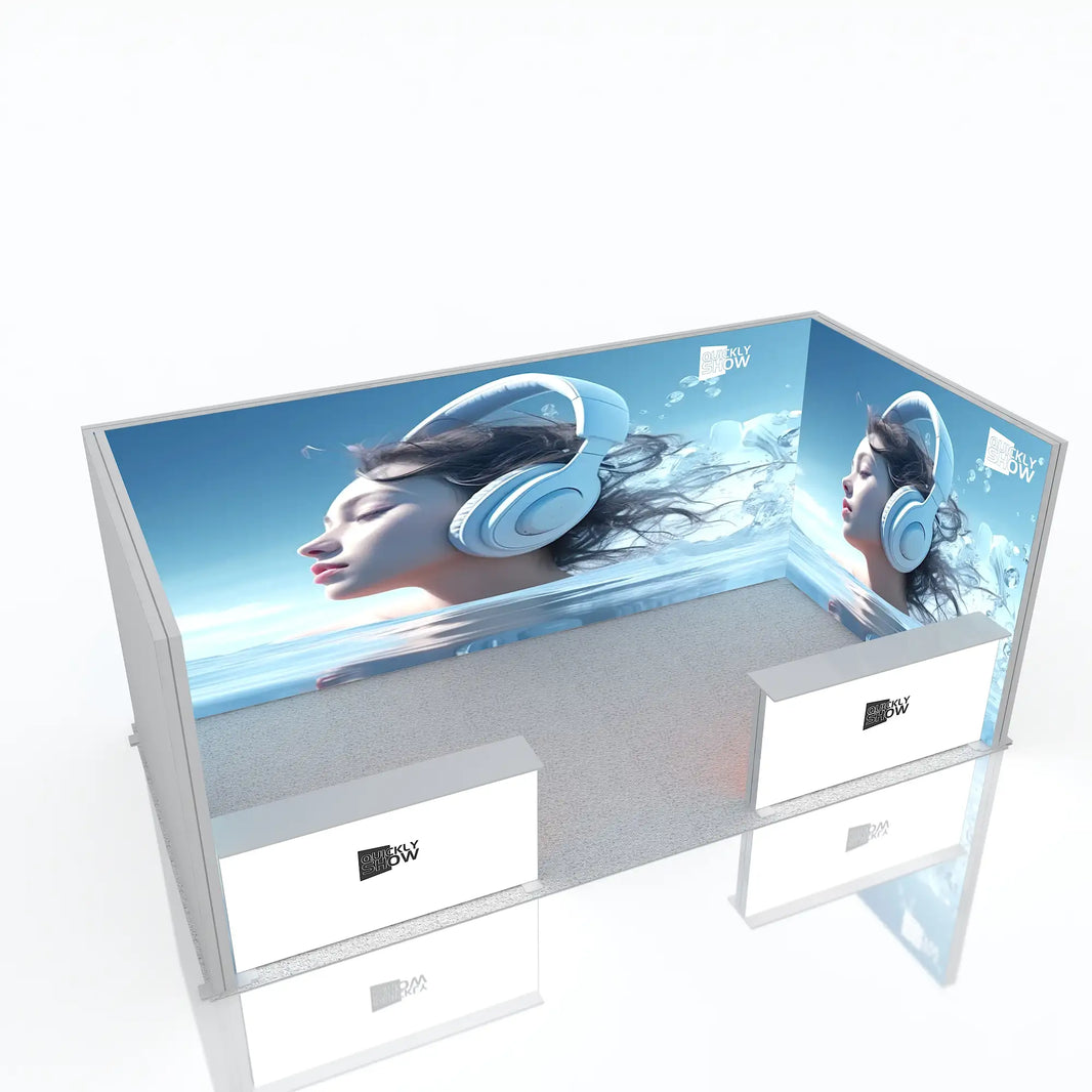 10 * 20ft Messestand Hochwertiger, schnell aufzubauender tragbarer Messestand-Display-Leuchtkasten für Ausstellungs-LED