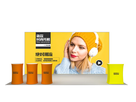 20 * 10ft Mobile Portable Led Modulare Hintergrundausrüstung Seg Stoff Light Box Expo Messestand Ausstellungsstand