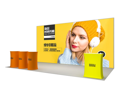 20 * 10ft Mobile Portable Led Modulare Hintergrundausrüstung Seg Stoff Light Box Expo Messestand Ausstellungsstand