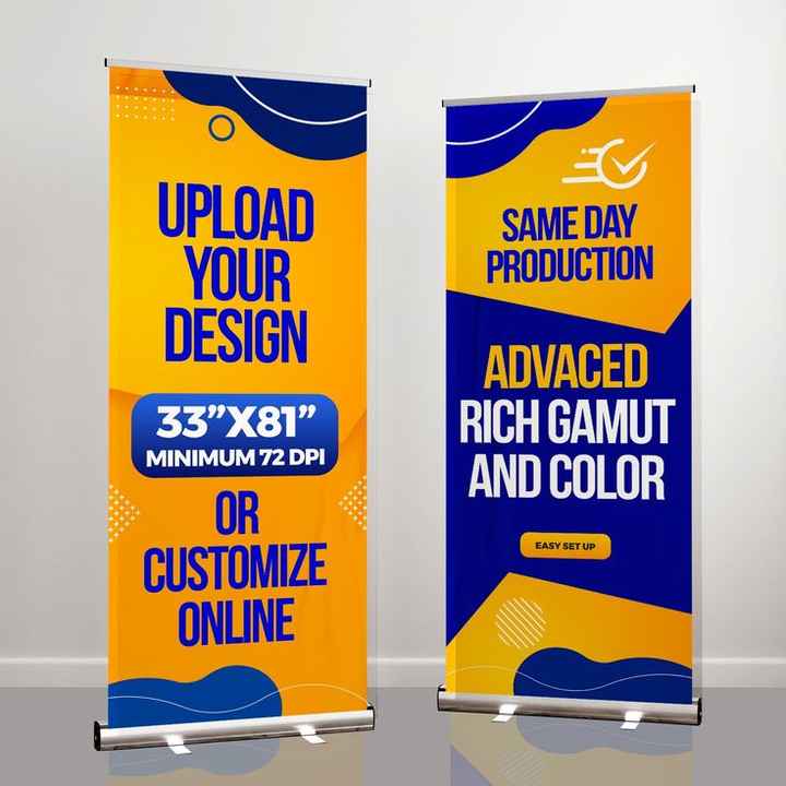 Quicklyshow Aluminium Roll-Up Einziehbarer Bannerständer Poster Werbedisplay für Veranstaltungen Feier Geburtstag Festival