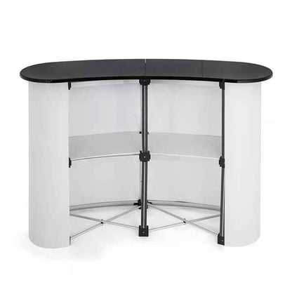 Quicklyshow Custom Foldable Promotion Retail Bar Trade Show Table Pop Up Podium Exhibition Display Table with Storage Rack