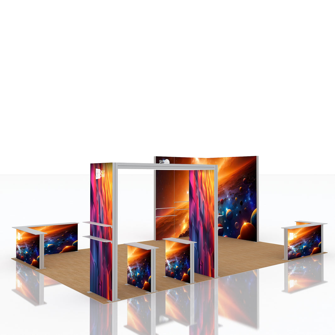  20*30ft Modular Aluminum Frameless LED Light Box New Generation Metal Modular Advertising Exhibition Booth Trade Show Tension Fabric