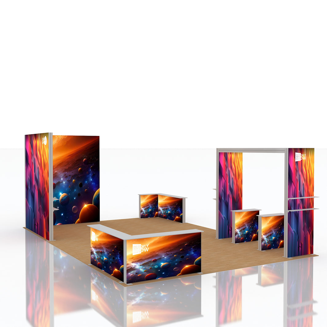  20*30ft Modular Aluminum Frameless LED Light Box New Generation Metal Modular Advertising Exhibition Booth Trade Show Tension Fabric