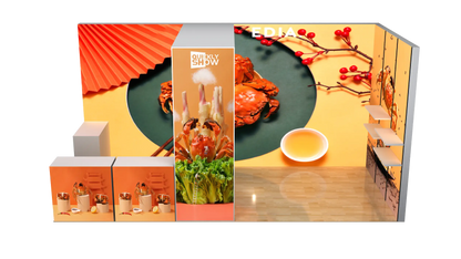 Custom 10*20ft Advertising Led Wall Display Design Portable Modular Seg Fabric Light Box Expo Exhibition Stand Exhibit Booth for Expo