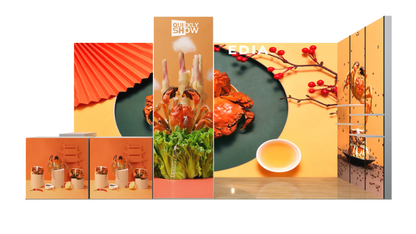 Custom 10*20ft Advertising Led Wall Display Design Portable Modular Seg Fabric Light Box Expo Exhibition Stand Exhibit Booth for Expo