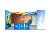 Quicklyshow 20 * 10ft Benutzerdefinierte Werbung Led Wand Display hintergrund Modulare Expo Messestand