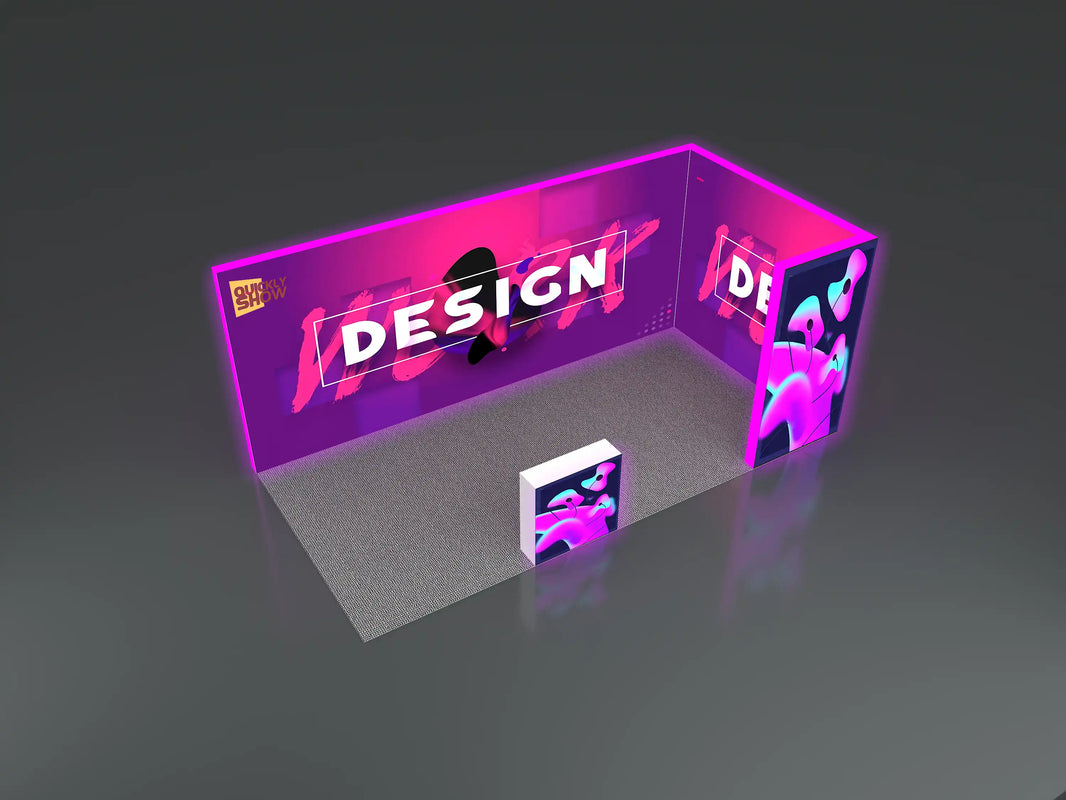 3x6m Portable Modular Trade Show Booth Stand Display 10x20FT Tension Fabric Backdrop Exhibition Lightbox Booths Frame Equipment