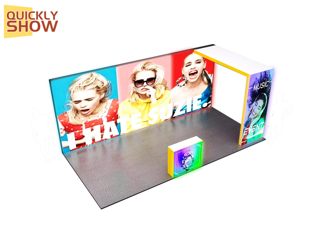 Factory Sale 3*6m Advertising Frameless Led Light Box Trade Show Booth Lighting Modular Trade Show Booth Custom Tension Fabric Banner Light Box Frame