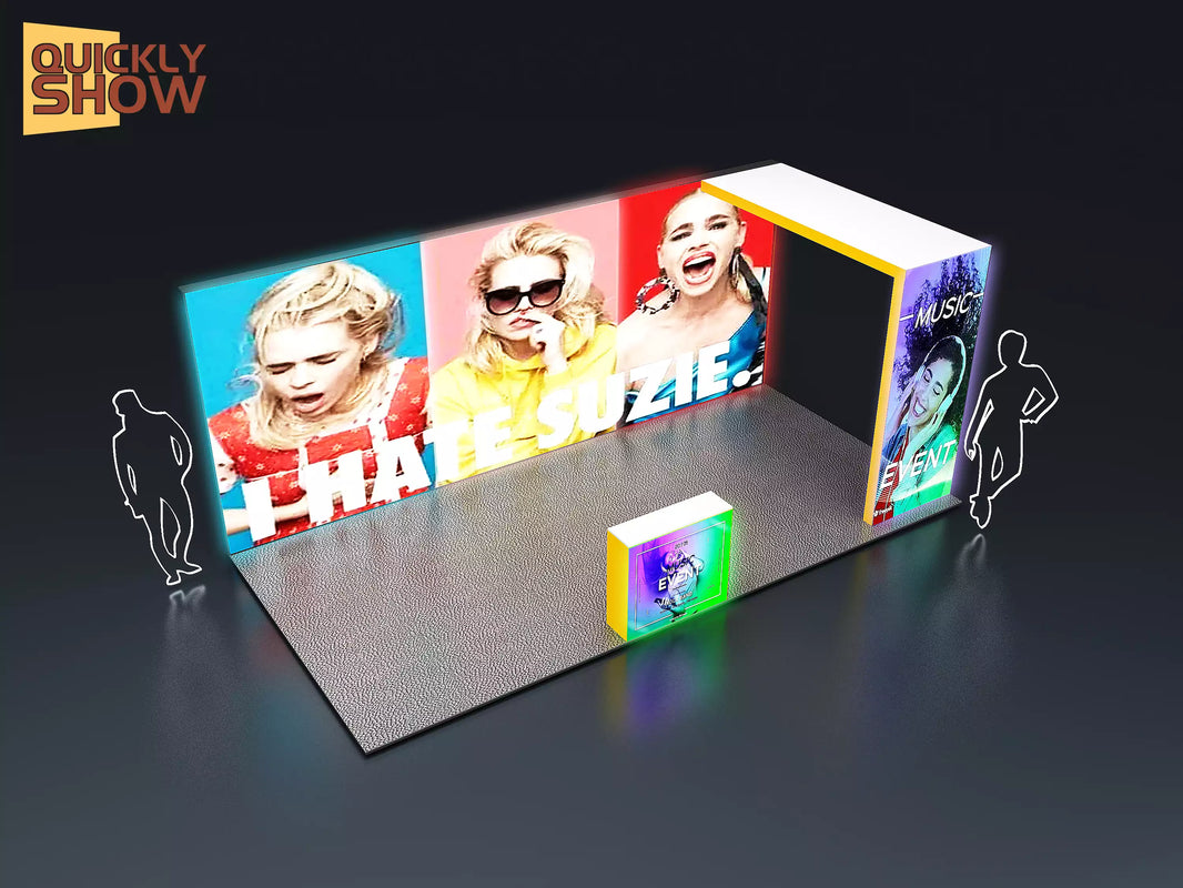 Factory Sale 3*6m Advertising Frameless Led Light Box Trade Show Booth Lighting Modular Trade Show Booth Custom Tension Fabric Banner Light Box Frame