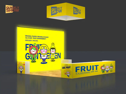 20*20ft Custom Logo Trade Show Display Booth Ceiling Hanging Ring 6*6m Promotional Retail Exhibition Expo Advertising Light Boxes