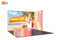 20x20ft Custom Trade Show Booth Stand Exhibition Booth Expo Media Backdrop Displays Ceiling Ring for Retail Advertising Light Box
