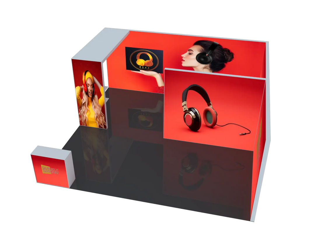 20 * 20 Fuß Modularer LED-Hintergrundbeleuchtungs-Ausstellungs-Leuchtkasten Messestand Stand-Aluminiumprofil mit Spannstoff-Grafikmaterial