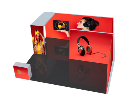 20 * 20 Fuß Modularer LED-Hintergrundbeleuchtungs-Ausstellungs-Leuchtkasten Messestand Stand-Aluminiumprofil mit Spannstoff-Grafikmaterial