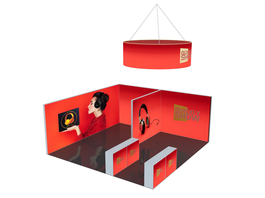 20 * 20ft Neu montiert Seg Light Box Wärmeübertragungsdruck Aluminiumlegierung Werbung Tragbarer Messestand Display