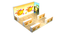 20×20フィートのカスタムプリントポータブルバックライト展示スタンドディスプレイブースLEDバックドロップ展示ライトボックストレードショーブース