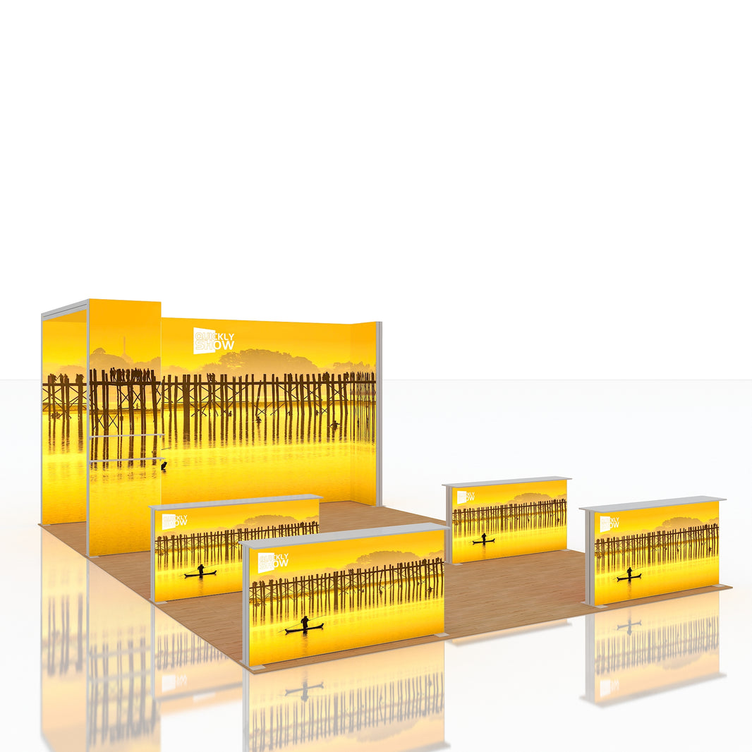 20*30ft Modular LED Backlit Exhibition Light Box Trade Show Booth Floor-Standing Aluminum Profile With Tension Fabric Graphic Material