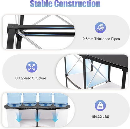 Quicklyshow Custom Foldable Promotion Retail Bar Trade Show Table Pop Up Podium Exhibition Display Table with Storage Rack