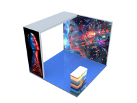 10*10ft Tradeshow Booth Fabric Double-sided Light Box Standing Illuminated Advertising Display Stands LED Fabric Print