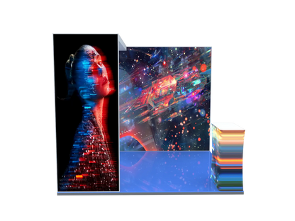 10 * 10ft Messestand-Stoff Doppelseitiger Leuchtkasten Stehend Beleuchtete Werbedisplays LED-Stoffdruck