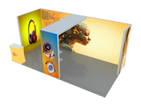 Tragbare 10 * 20ft Werbung Display Media Wand Ausstellung Expo Led Leuchtkasten Messestand