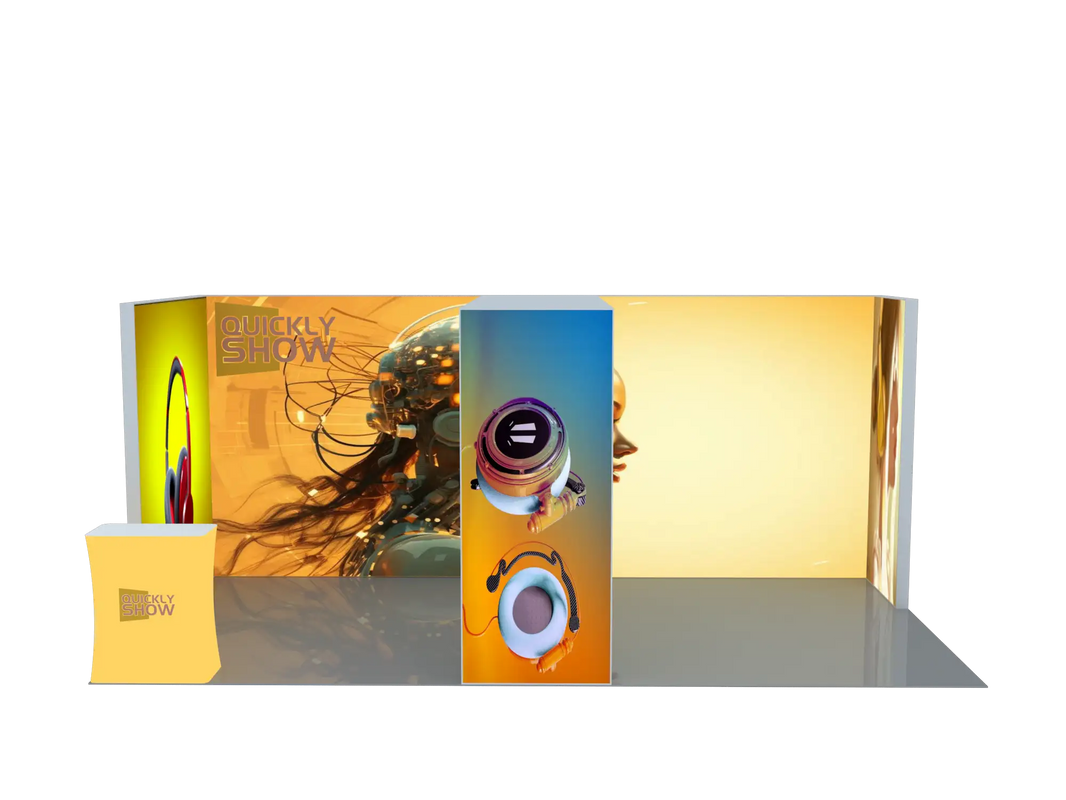 10 * 20ft Benutzerdefinierte Aluminiumprofile Anzeigeanzeige Led-Ausstellungsanzeige Messestand Seg Light Box Modular