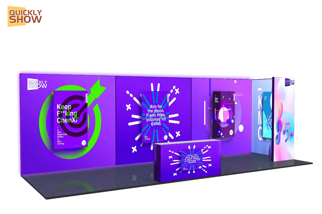 Quick Set up 3x9m Light Box Expo Exhibition Stands Rectangular Advertising Light Boxes Double-Sided Exhibit Light Box Display Sets