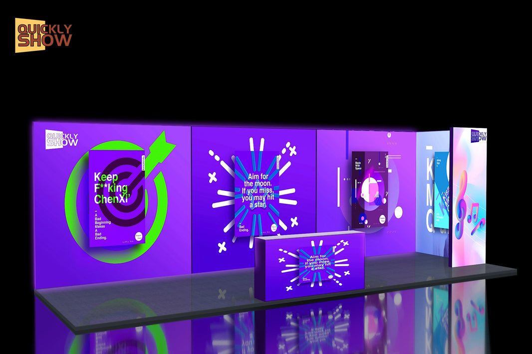 Quick Set up 3x9m Light Box Expo Exhibition Stands Rectangular Advertising Light Boxes Double-Sided Exhibit Light Box Display Sets