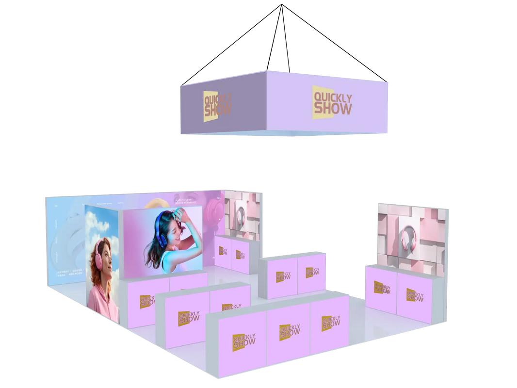 Anpassung 20 * 30ft wiederverwendbare Aluminium SEG Tradeshow Modular Expo LED Backlit Beleuchtung Display Ausstellung Leuchtkasten Messestand