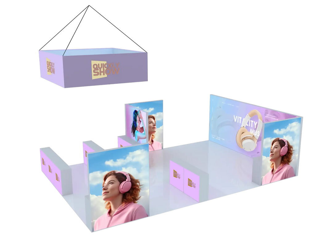 Anpassung 20 * 30ft wiederverwendbare Aluminium SEG Tradeshow Modular Expo LED Backlit Beleuchtung Display Ausstellung Leuchtkasten Messestand