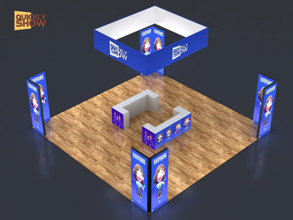 9*9m Customized Portable Trade Show Booth Display 30x30FT Stretch Fabric Light Box Backdrop Tool-Free Installation Expo Exhibition Booths