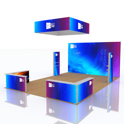Wholesale 20*30ft Modular Lightbox Exhibition Event Fabric Banner Stands SEG Light Box Custom Printing logo Backdrop Backlit Display LED Lightbox Booth
