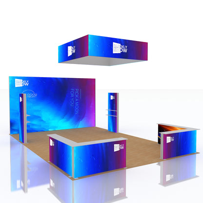 Wholesale 20*30ft Modular Lightbox Exhibition Event Fabric Banner Stands SEG Light Box Custom Printing logo Backdrop Backlit Display LED Lightbox Booth