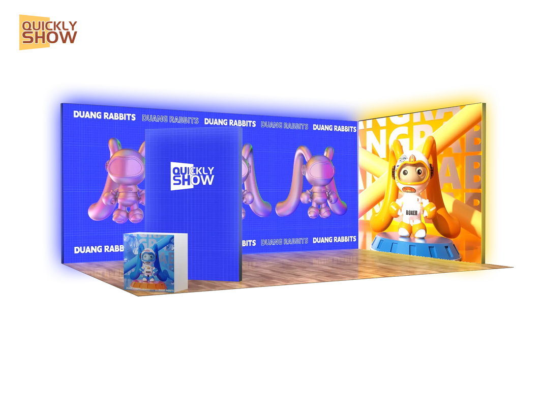 6*9m Modular Design Reusable Aluminum SEG Portable Illuminated LED Lightbox 20*30ft Tradeshow Booth Exhibition Backlit Stand Booth