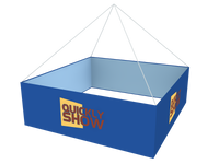 Square Trade Show Hanging Banner Sign Custom Printed Stretch Fabric Hanging Sign Exhibition Overhead Ceiling