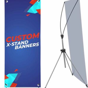 X Frame Banner Stand – Adjustable Portable Retractable Banner Display with Carrying Bag