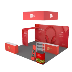 20ftx20ft Custom Portable Modular Trade Show Booth Stand Display 20x20FT Tension Fabric Backdrop Exhibition Booths Frame Equipment