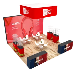 20x20 Modular Trade Show Booth with pop-up light box
