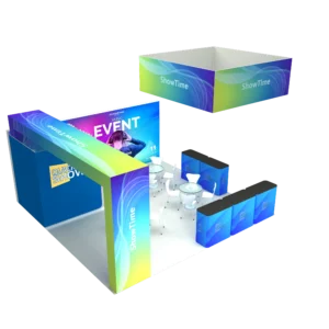 20x20ft Portable Modular Trade Show Booth with Meeting Room – Custom Exhibition Display Design