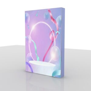 Quicklyshow 2x3m Pop-Up Lightbox C – Dual-Sided Fabric LED Trade Show Booth, Tool-Free Setup