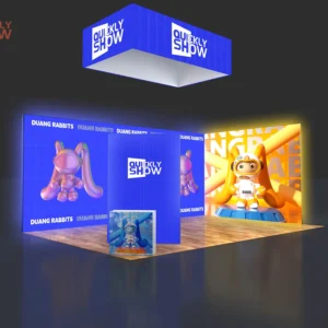 20x30ft / 6x9m Modular SEG Light Box Booth – Reusable Aluminum Backlit LED Exhibition Display
