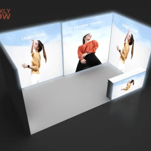 10x20ft Portable Light Box Booth ?C Custom 3x6m Trade Show Display with Ceiling Ring