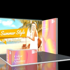 20x20ft Custom Trade Show Booth Stand Exhibition Booth Expo Media Backdrop Displays Ceiling Ring for Retail Advertising Light Box