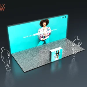 Portable 3*6m Modular Exhibition Brand With Display Cabinet Custom Exhibits Reuse Trade Show Beauty Booth Light Box