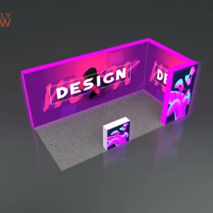 10x20ft / 3x6m Portable Modular Trade Show Booth – Tension Fabric Backdrop & Lightbox Display