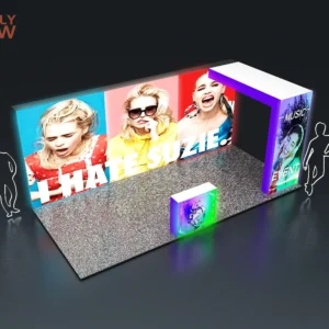 3x6m Frameless LED Light Box Trade Show Booth – Modular Fabric Display with Custom Banner