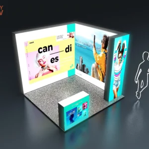 3X3M Convenient Portable Aluminum Fabric 10x10FT Advertising Display Tradeshow Booth Stand Design for Fair Exhibits Light Box
