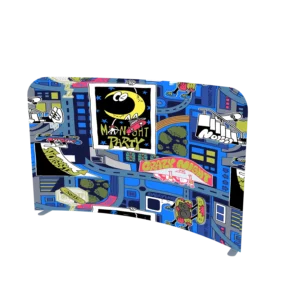 Curved Tension Fabric Backdrop Display – Portable Exhibition Wall for Trade Shows & Events