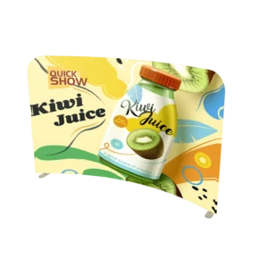 Curved Stretch Fabric Backdrop Display – Portable Tension Fabric Wall for Trade Shows & Events